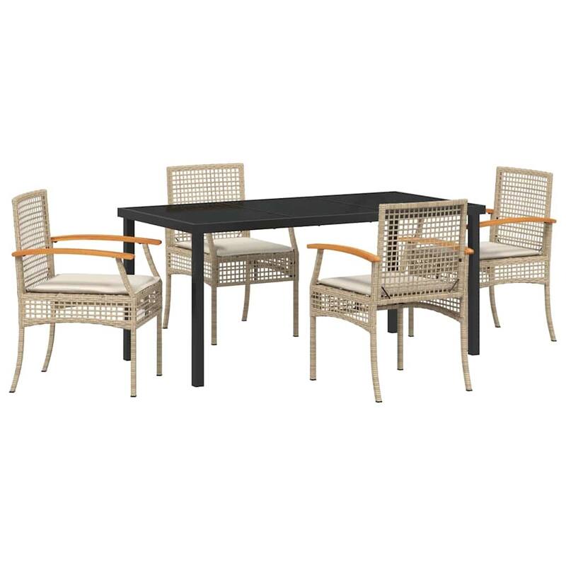 vidaXL Garden Dining Set poly rattan