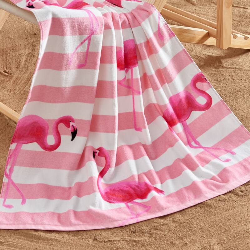 Linery & Co. 100% Cotton Printed Beach Towel for Kids, 30" x 60"