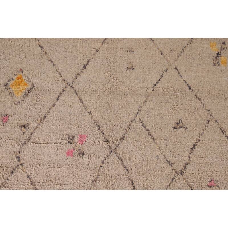 Geometric / Moroccan Style Area Rug Hand-Knotted Wool Carpet - 5'9" x 9'9"
