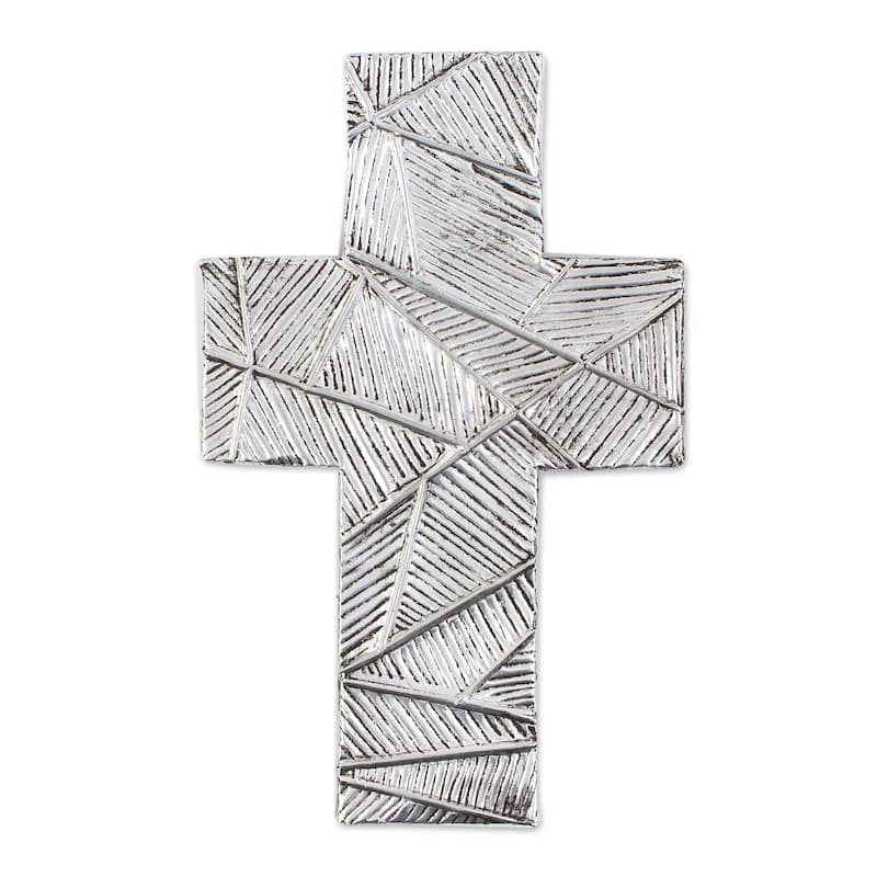 Novica Handmade Mexican Belief Aluminum Repousse Cross