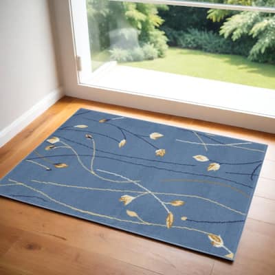 Power Loomed Floral Low Pile Durable Area Rug - 48' X '24' X '0.25