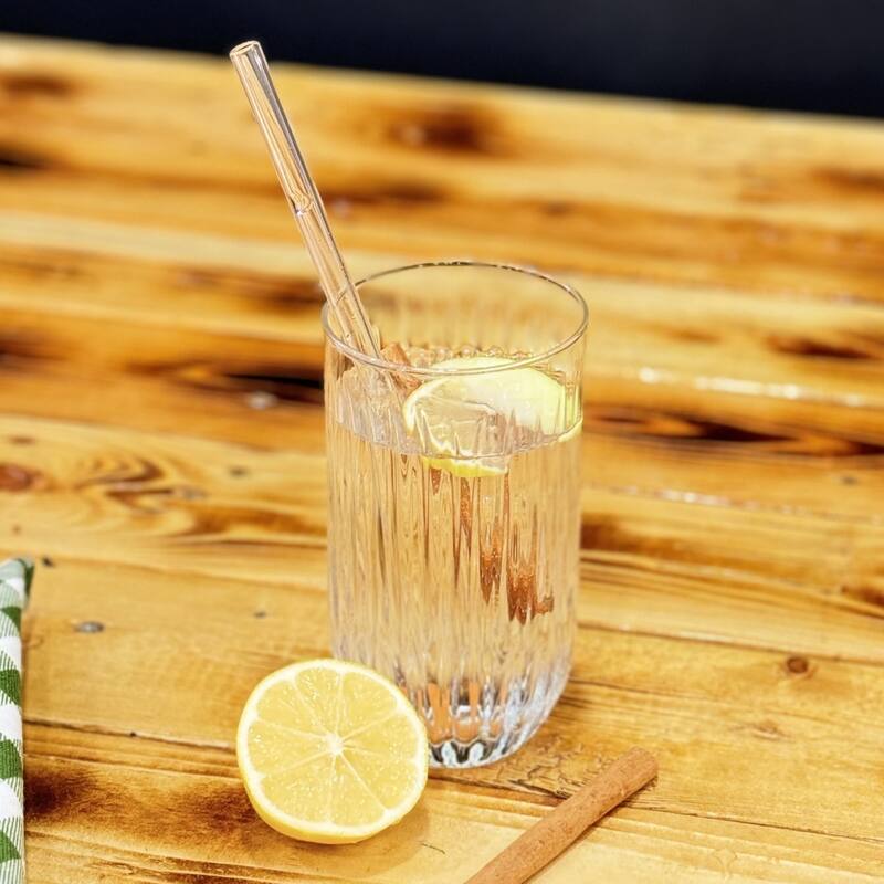 Sleek 14 oz. Cristalline Tumblers Linear Grooved Design Perfect for Hot and Cold Beverages