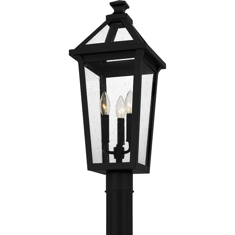 Boulevard 3-Light Matte Black Outdoor Post Lantern