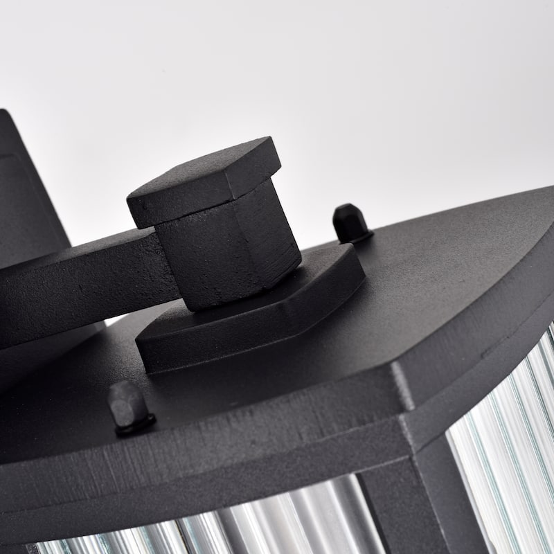 1-light Textured Black Outdoor Wall Lantern