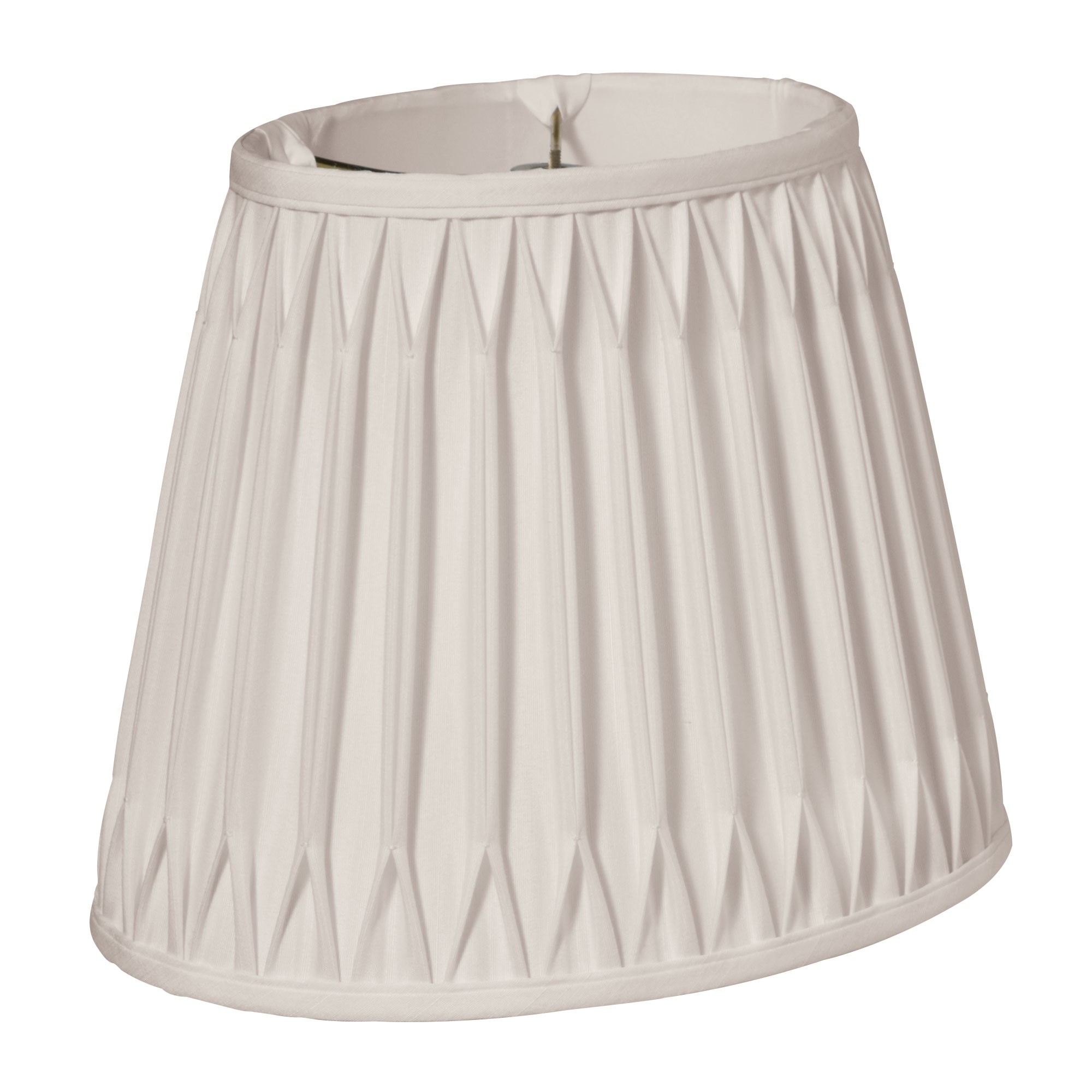 Homeroots 16 Cream Oval Smocked Pleat Shantung Lampshade 16