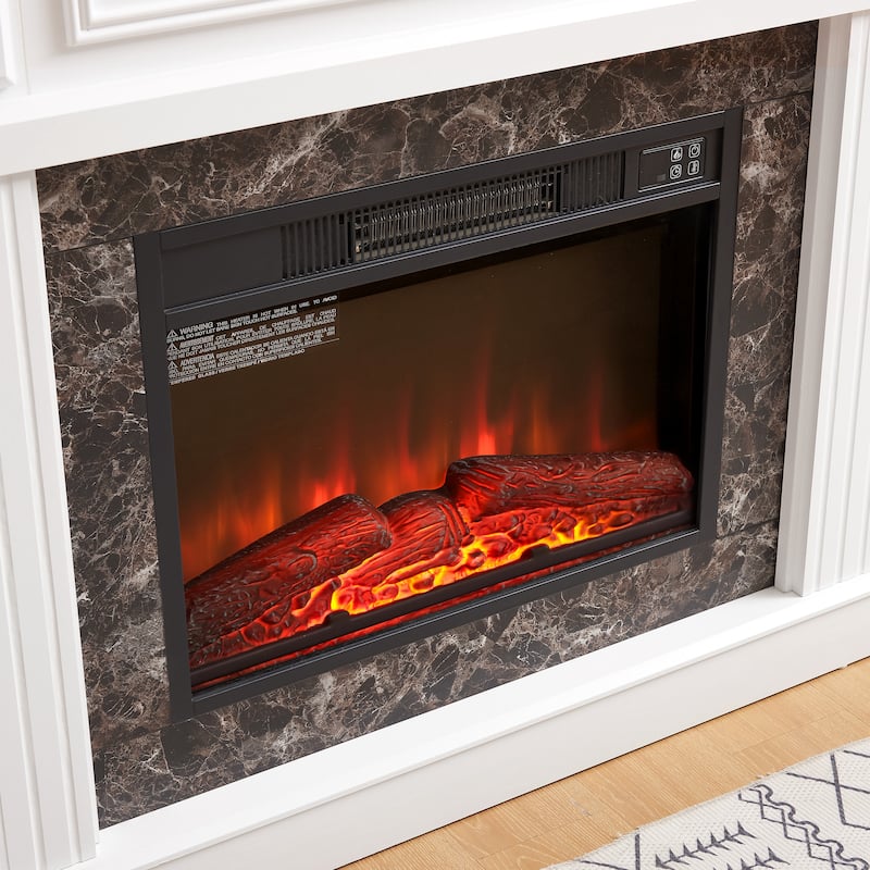 Electric Fireplace with Mantel,fireplace mantel surround with 23" Fireplace Insert, Adjustable Flame, Remote Control