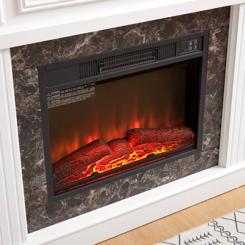 Versatile Freestanding Electric Fireplace Mantel Stylish Heating Solution with Adjustable Flame and Remote Control - N/A