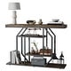 preview thumbnail 11 of 15, Console Table Industrial 4-Tier Entryway Table Narrow Wood Accent Tables with Storage Shelves for Living Room, Hallway, Foyer