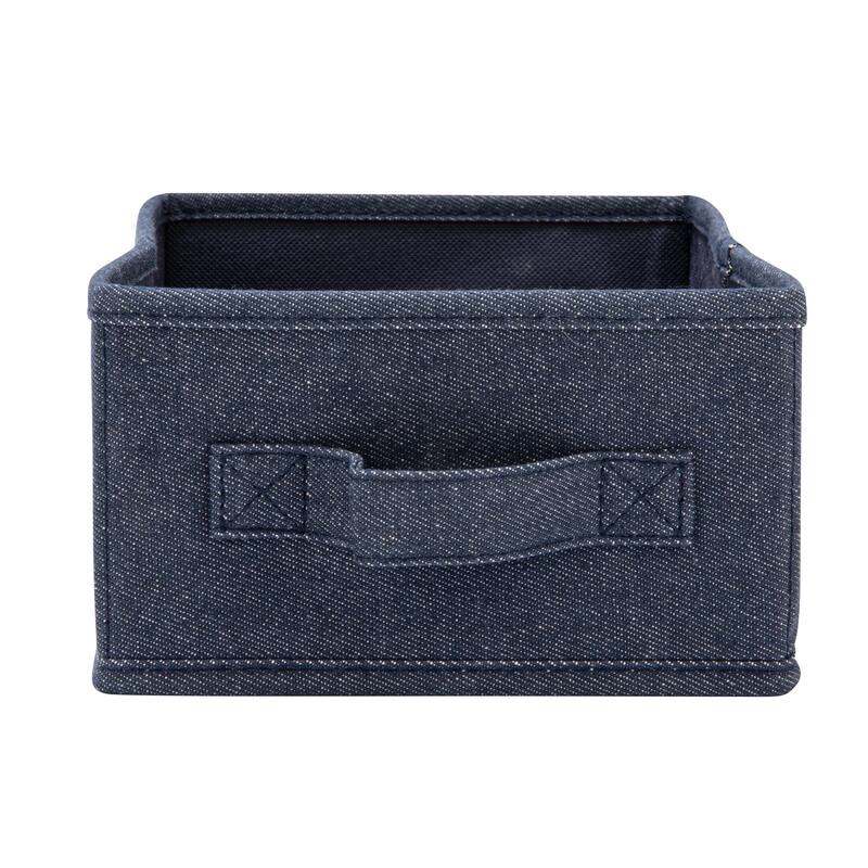 Household Essentials Collapsible Cotton Blend Rectangular Storage Drawer with Handle - 11.5"L x 7.3"W x 4.3"H