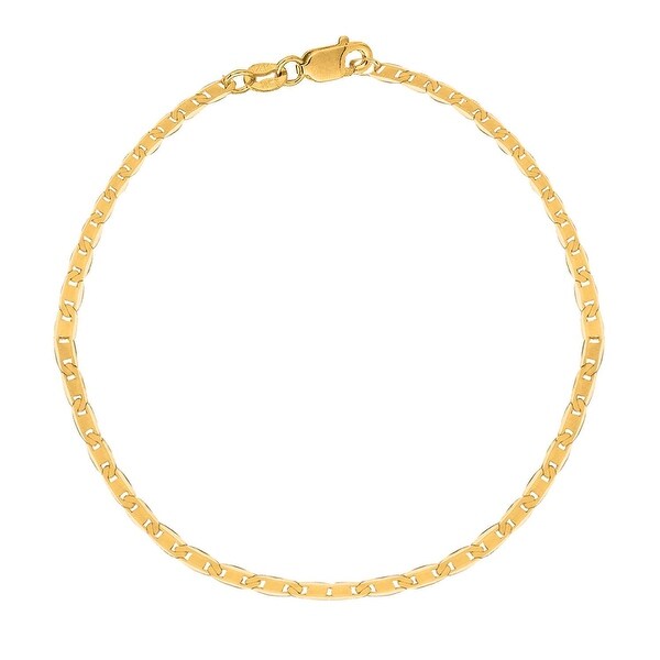 MCS Jewelry Inc 10 KARAT YELLOW GOLD SOLID MARINER ANKLET BRACELET (10 INCHES)
