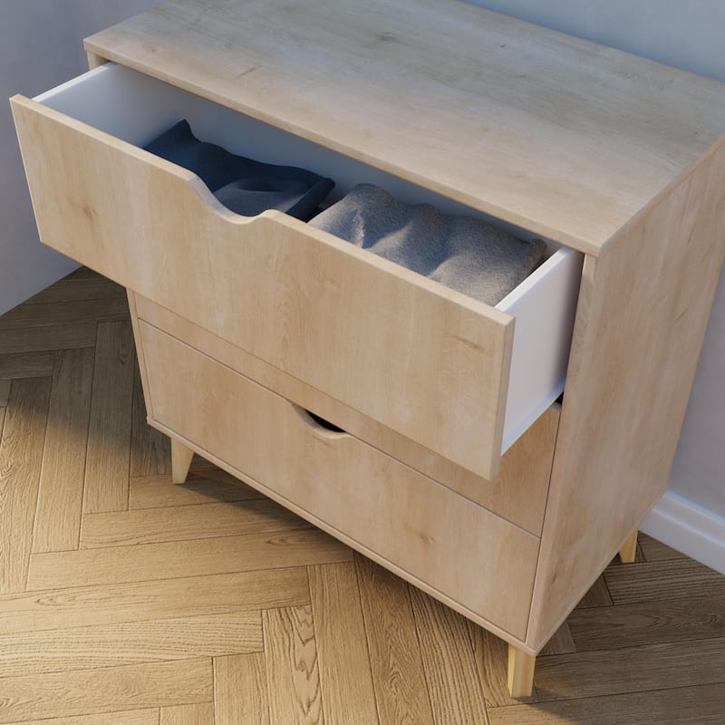 Mid Century Modern Tall 3-Drawer Dresser