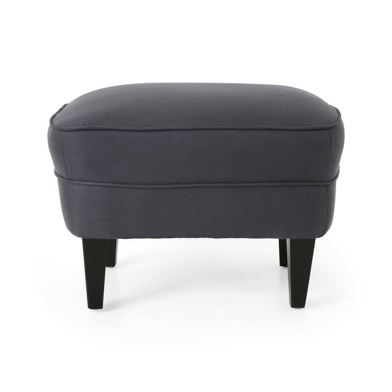 Grey Fabric Club Chair & Ottoman Set - Modern Lounge Seating