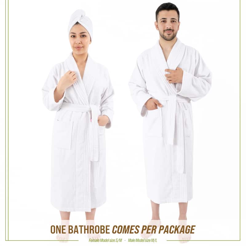 100% Cotton Robes for Women and Men, Soft Lightweight Unisex Couple Turkish Bathrobes