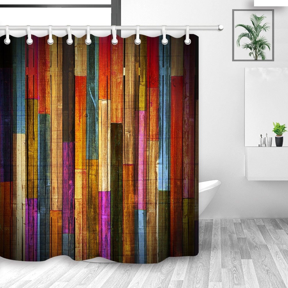 Wooden Wallpaper Shower Curtains Medium Multi Color On Overstockcom Accuweather Shop