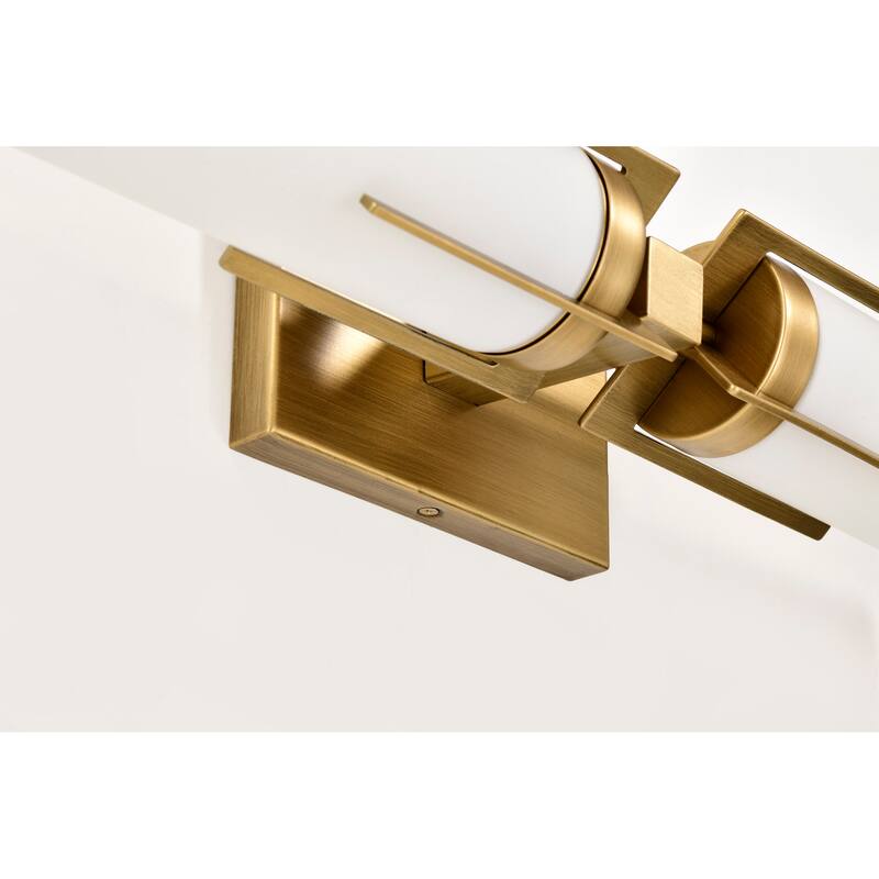 Roselle 2 Light Vanity Natural Brass with White Glass - Natural Brass