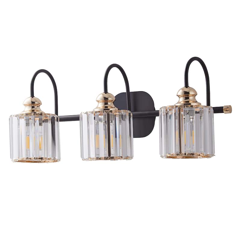 ExBrite Modern Rose Gold 1/2/3/4/5-light Bathroom Dimmable Crystal Vanity Lights Wall Sconces