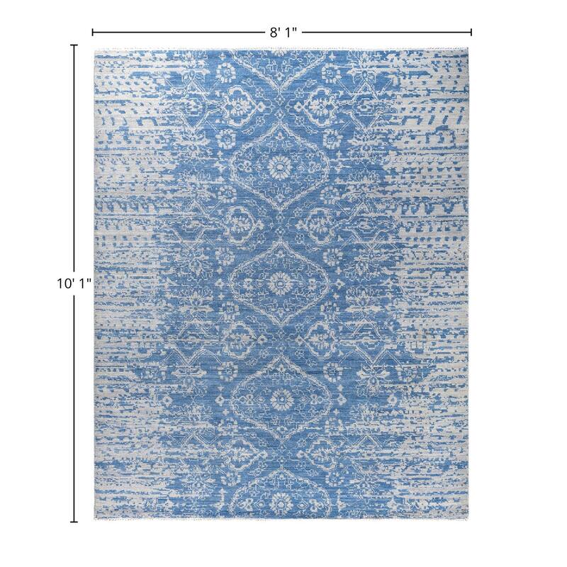 Modern One-of-a-Kind Handmade Area Rug - Gray, 8' 1" x 10' 1" - 8' 1" x 10' 1"