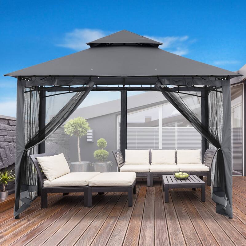 ABCCANOPY Patio Outdoor Gazebo for Double Roof Soft Canopy