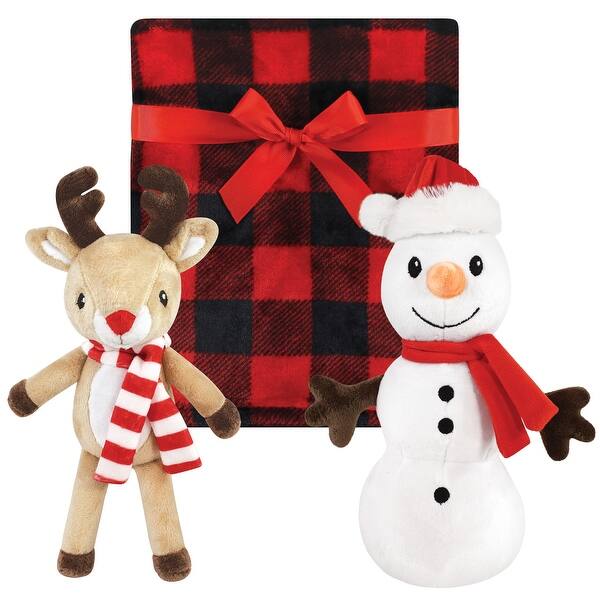 slide 1 of 1, Hudson Baby Unisex Baby Plush Blanket with Toy, Rudolph And Snowman, One Size - Rudolph And Snowman - One Size One Size - Rudolph And Snowman
