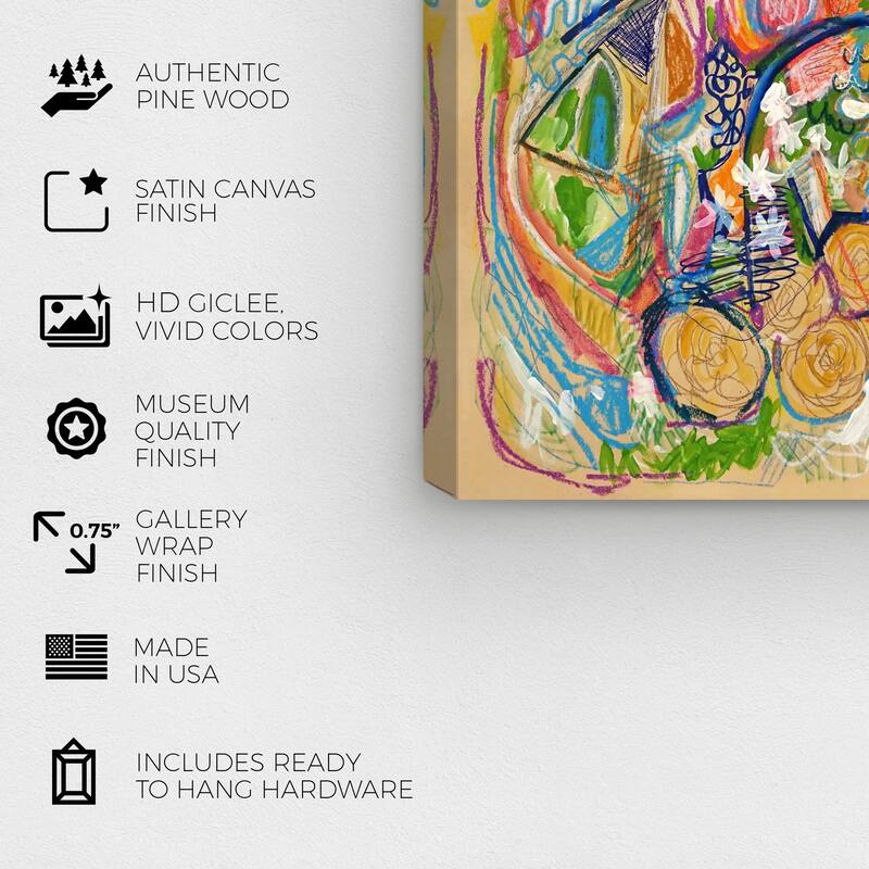 Wynwood Studio Canvas Abstract Lively City Yellow and Mustard Modern & Contemporary Wall Art Canvas Print