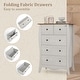 preview thumbnail 19 of 18, Gymax 2PCS 38'' Farmhouse Chest of Drawers w/ 5 Folding Fabric Drawers