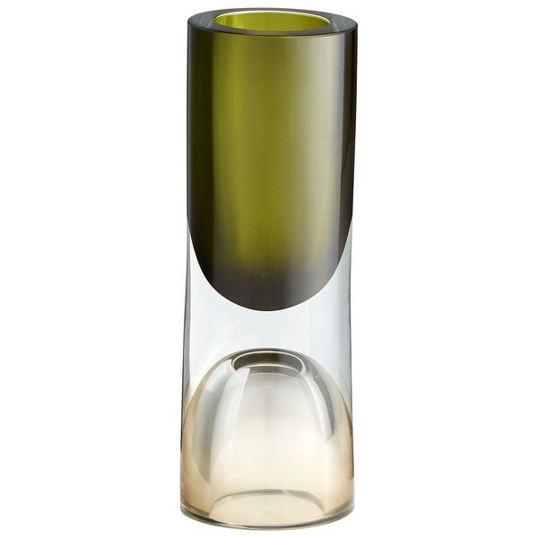 Cyan Design 10018 Majeure 4" Diameter Glass Vase - Olive / Brown