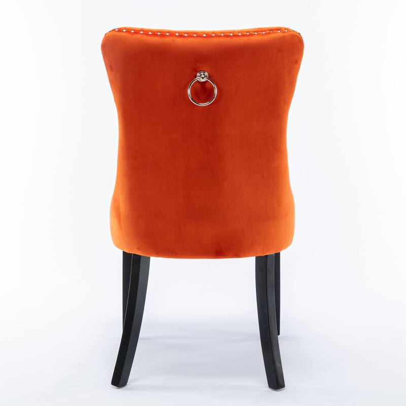 Set of 2 Modern High-End Tufted Solid Wood Upholstered Dining Chair with Nailhead Trim