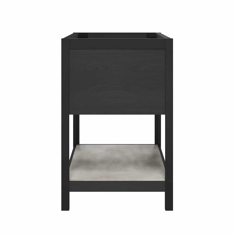 Solace Oak Vanity with Concrete Shelf (Base Only)