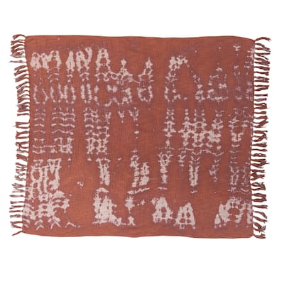 Cotton Slub Tie-Dyed Throw with Fringe