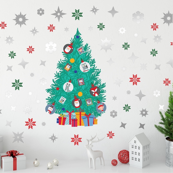 Walplus Christmas Tree Silver Snowflakes Window Stickers Wall Home Decor -  Bed Bath & Beyond - 31769613