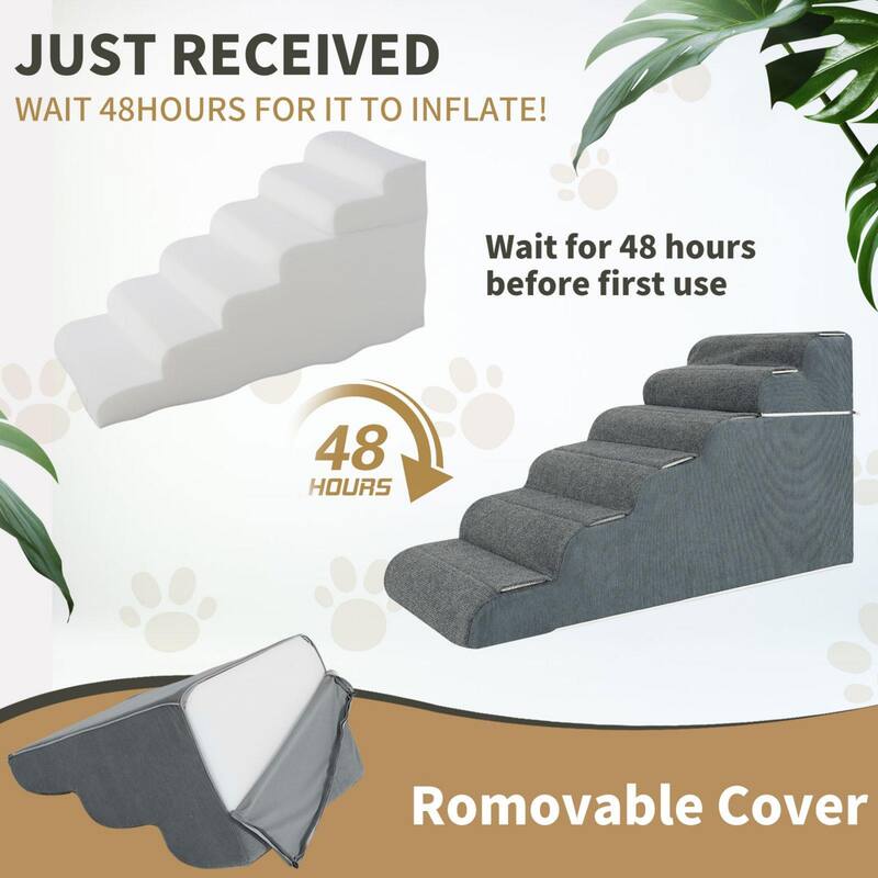 DoCred Non-Slip Convertible Pet Steps with Removable Washable Cover