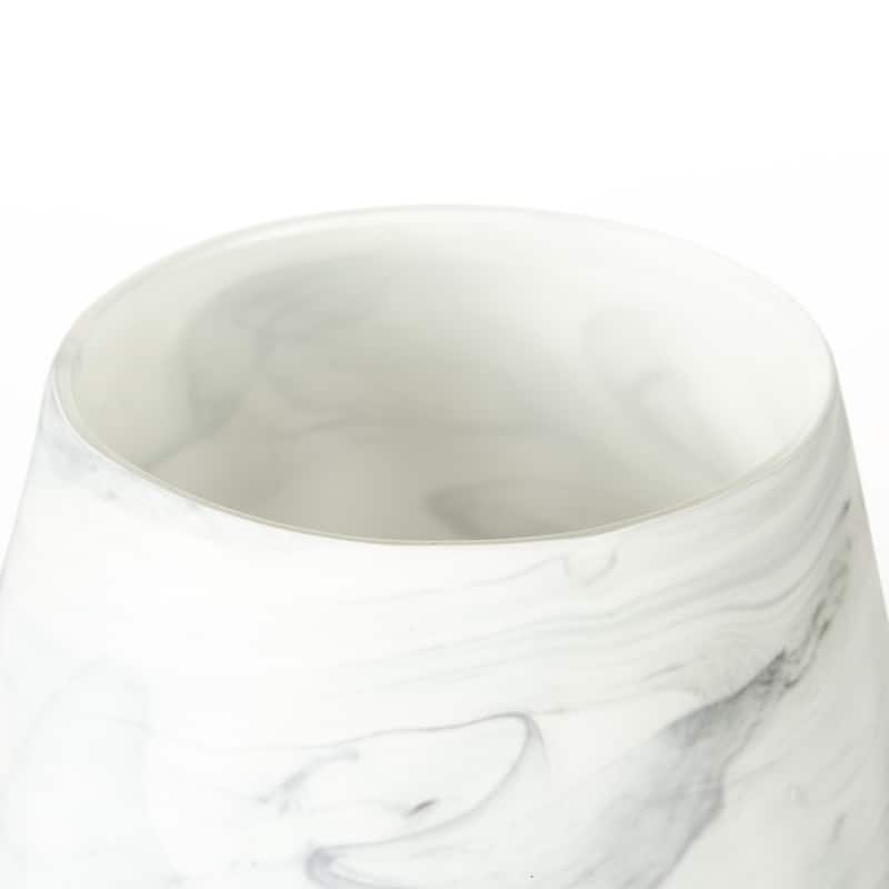 Gray and Cream Marble Design Glass Vase