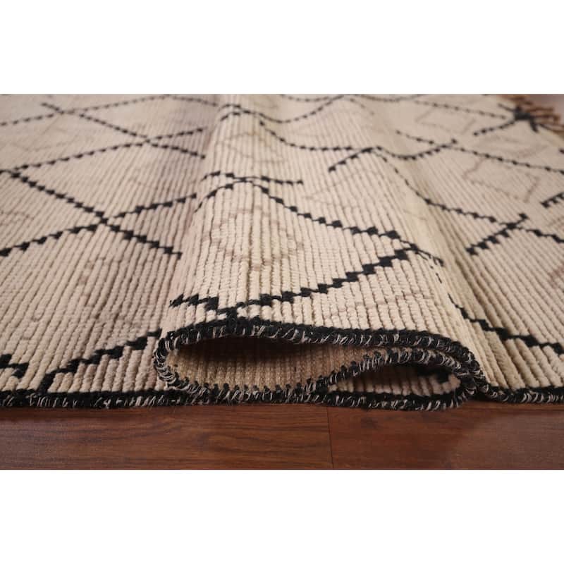 All-Over Trellis Moroccan Oriental Area Rug Handmade Wool Carpet - 8'1"x 11'10"