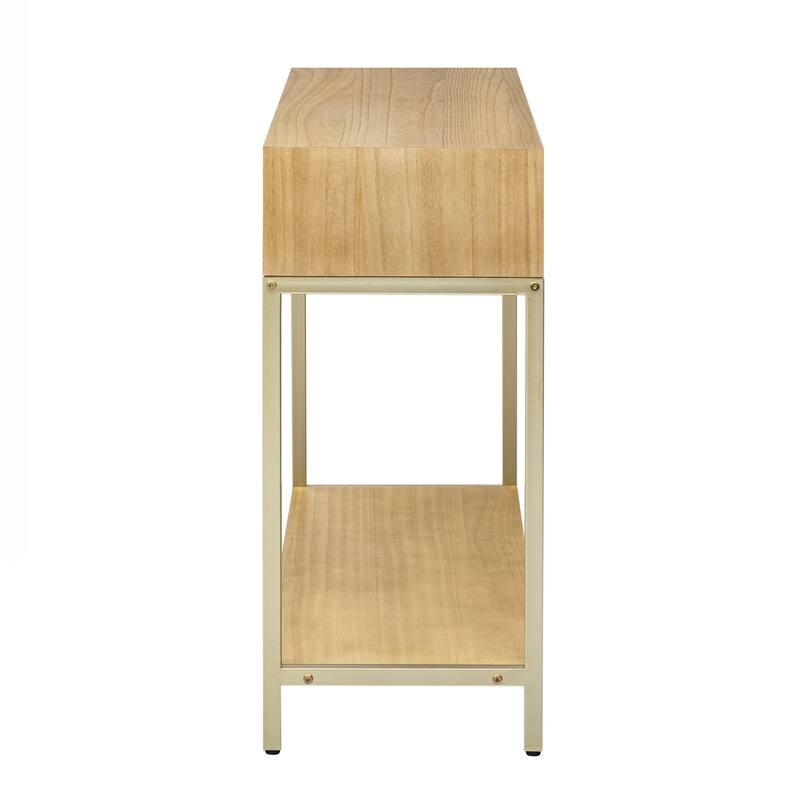 Entryway Table, Console Table with Two Drawers, Retro Hallway Table with Striking Geometric Design for Entryway and Living Room