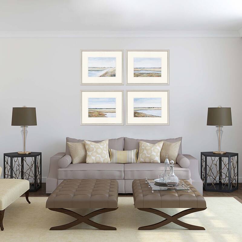 Marshes S/4 Framed Art Exclusive Giclee Under Glass - Blue