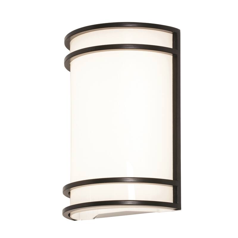 Ventura 1-light ADA Oil-Rubbed Bronze LED Wall Sconce, White Acrylic Shade - Oil-Rubbed Bronze