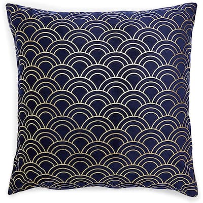 Velvet Square Throw Pillow Covers (Dark Blue, 18 x 18 in.)