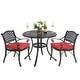 preview thumbnail 2 of 12, NUU GARDEN 3-piece Powder Coated Aluminum Dining Set (With Cushions)