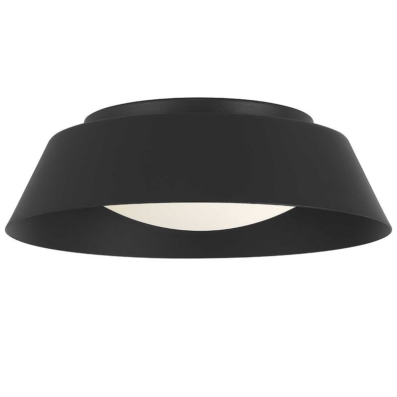 11 Inch LED Flush Mount Light Etched Glass Shade 35W 1350 Lumens - Black
