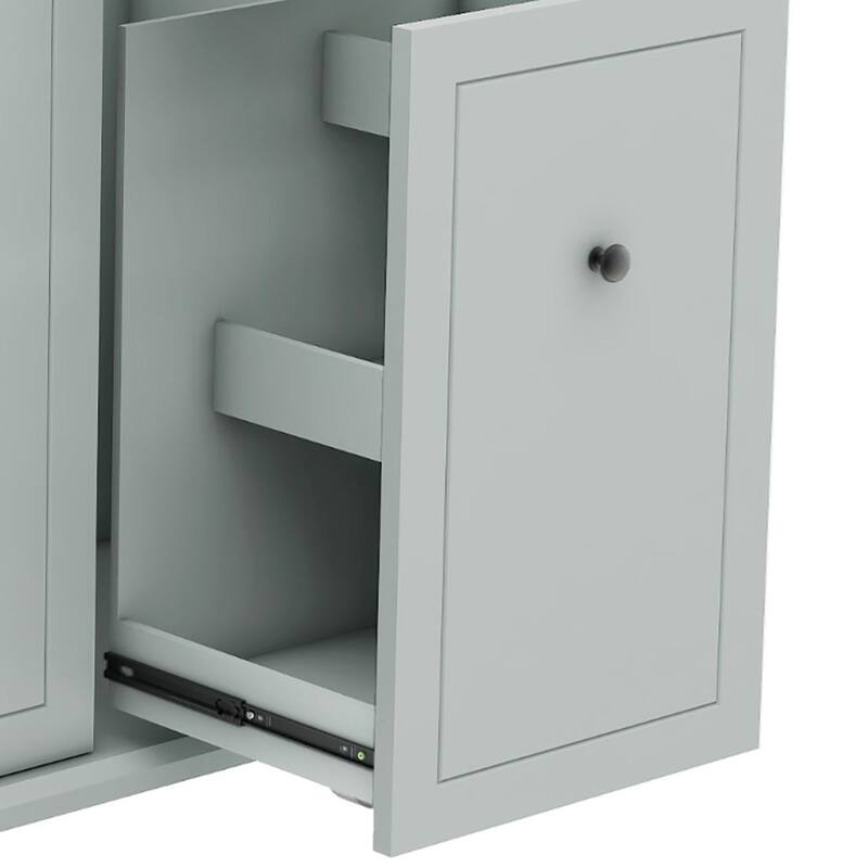 Modern Stylish Wooden Storage Kitchen Island Cart with a Drop Leaf