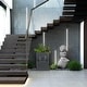 preview thumbnail 3 of 6, Grey Rectangular Resin Modern Rectangular Waterfall Outdoor Fountain