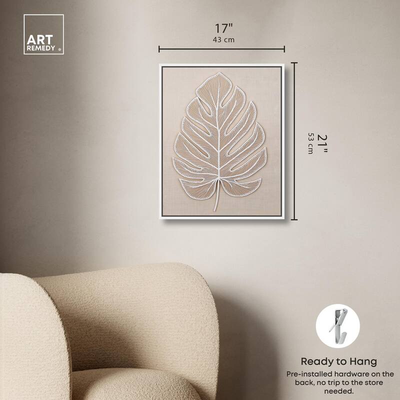 Linen Leaf II Canvas by Art Remedy