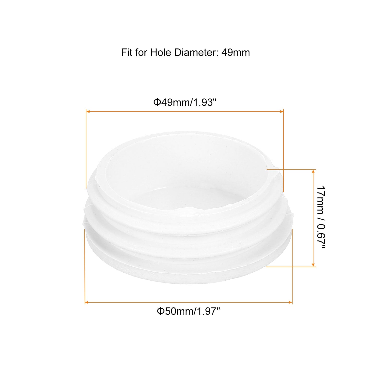 Plastic Plug, Tubing End Cap Plugs, Furniture Leg Pipe Insert, Glide Protection for Chair, Sofa, Table - White