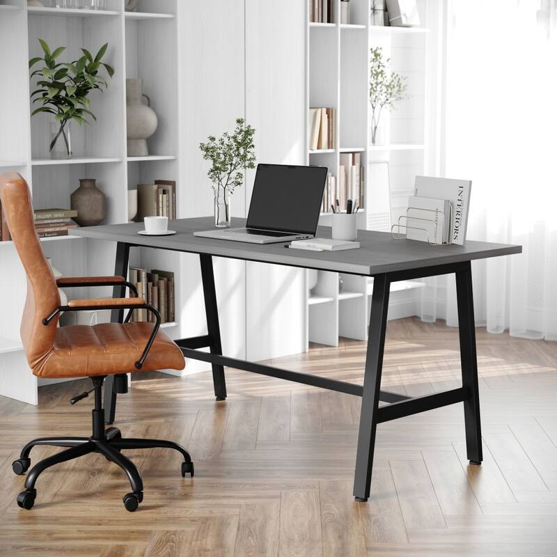 Commercial Conference Table with Laminate Top and A-Frame Base - Gray Oak