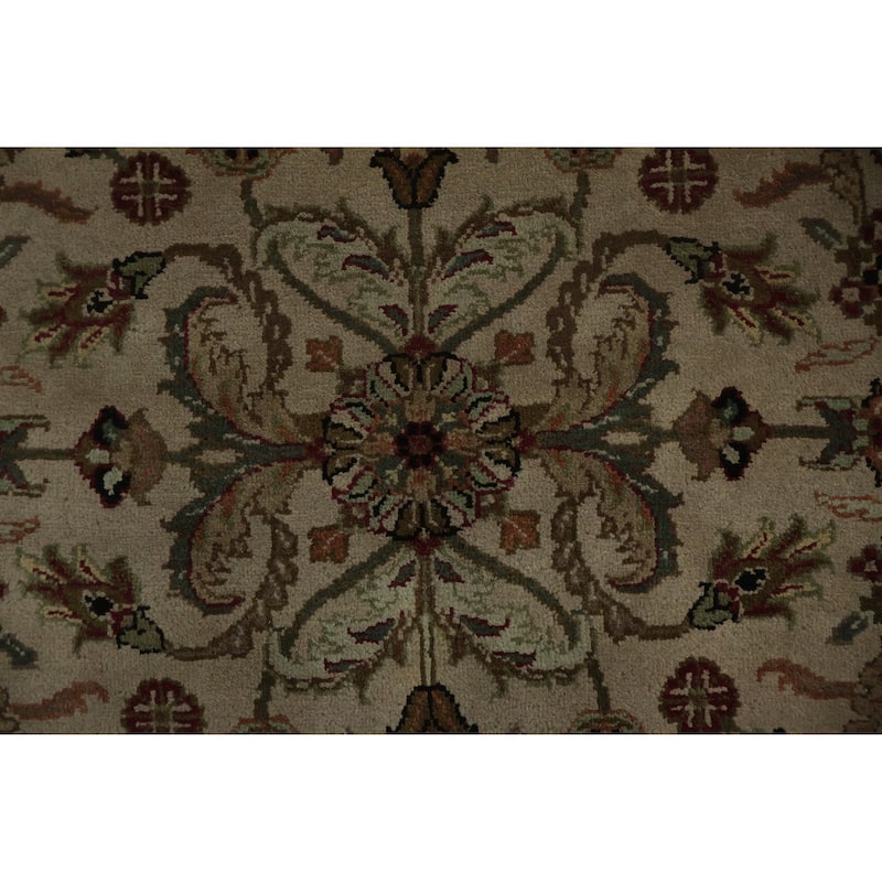 Hand Knotted Oriental 100% Wool Carpet Traditional All-Over Beige & Ivories Agra Area Rug - 4' 2'' X 4' 2''