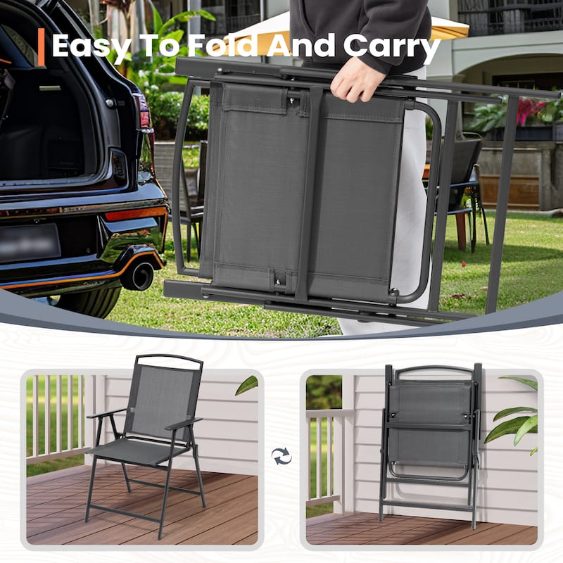 Pellebant Patio Portable Folding Chairs Outdoor Dining Chairs