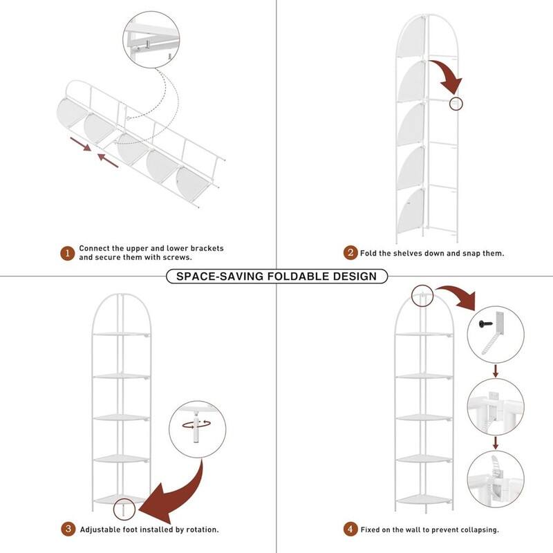 Crofy Foldable 6 Tier Corner Shelf