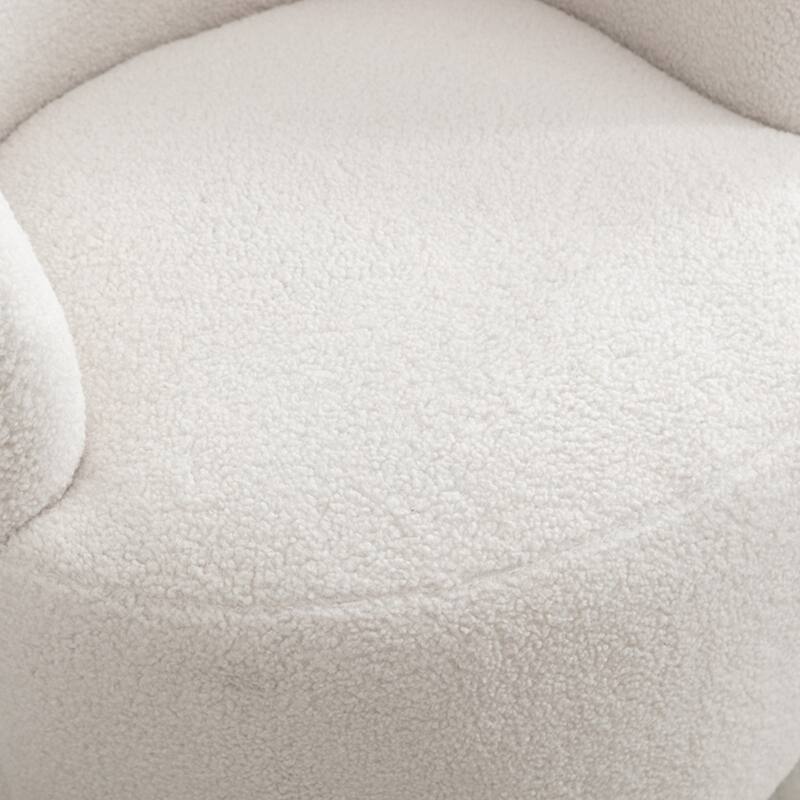 Teddy Fabric Swivel Accent Armchair Barrel Chair
