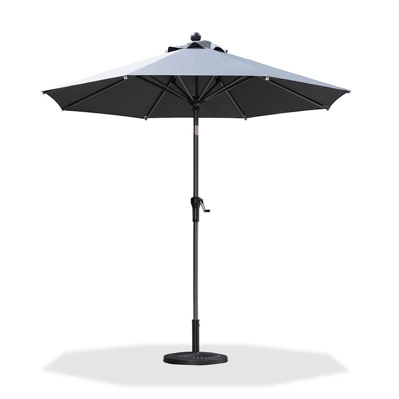 PURPLE LEAF Heavy-duty Crank and Tilt Table Umbrella Outdoor Patio Market Umbrella - 8ft-Grey
