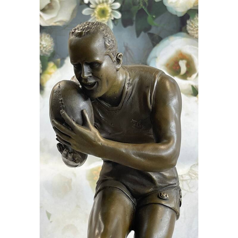 Australian Aussie Rugby Player Bronze Statue Sculpture Trophy Figure 12 Inches X 8 Inches